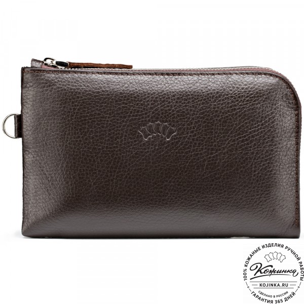 Кожаный клатч "Логан" (коричневый) . фото 1